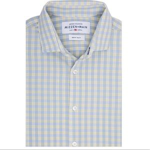 Mizzen+Main Leeward Blue/ Yellow Check Button Down